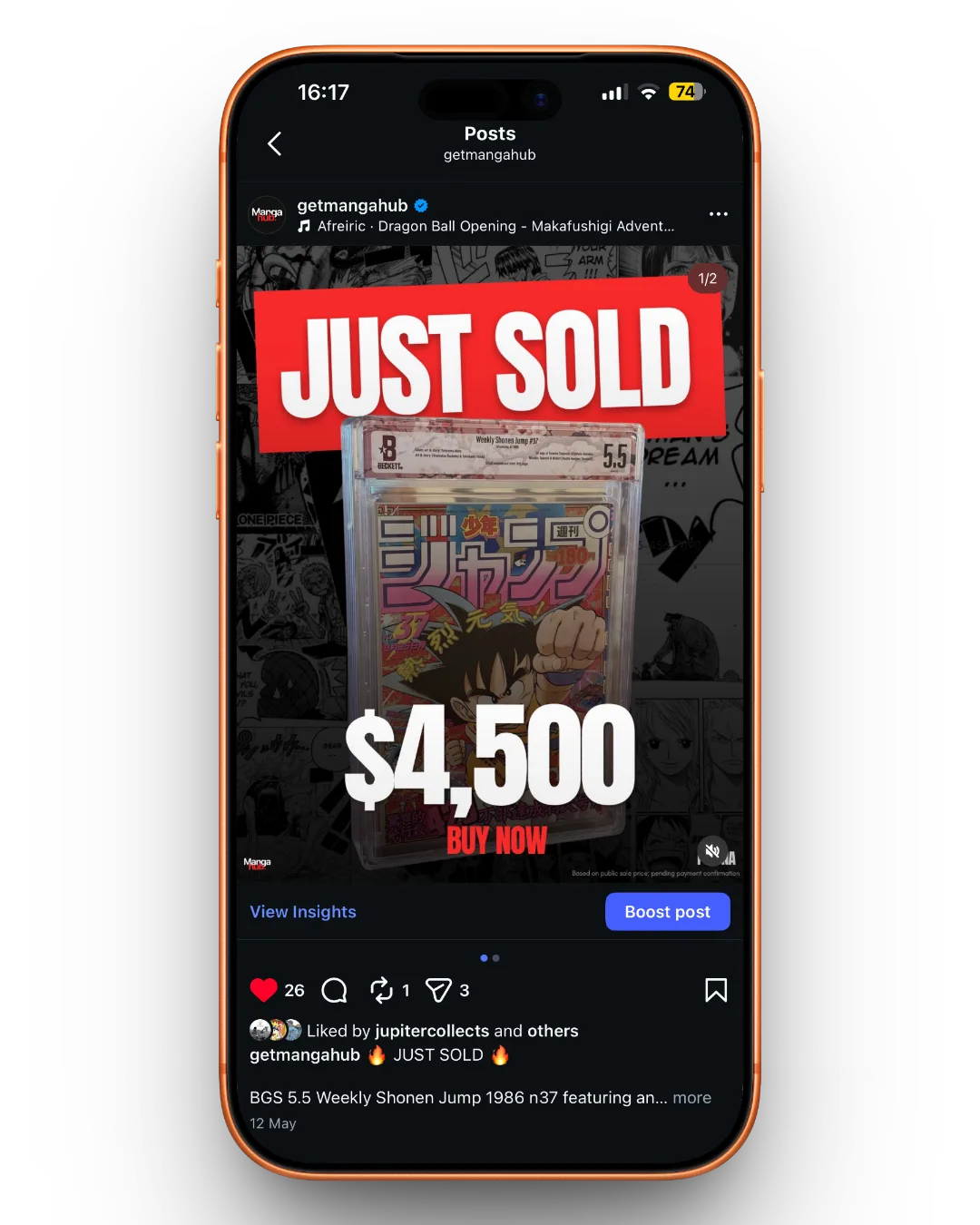 Example promotional post