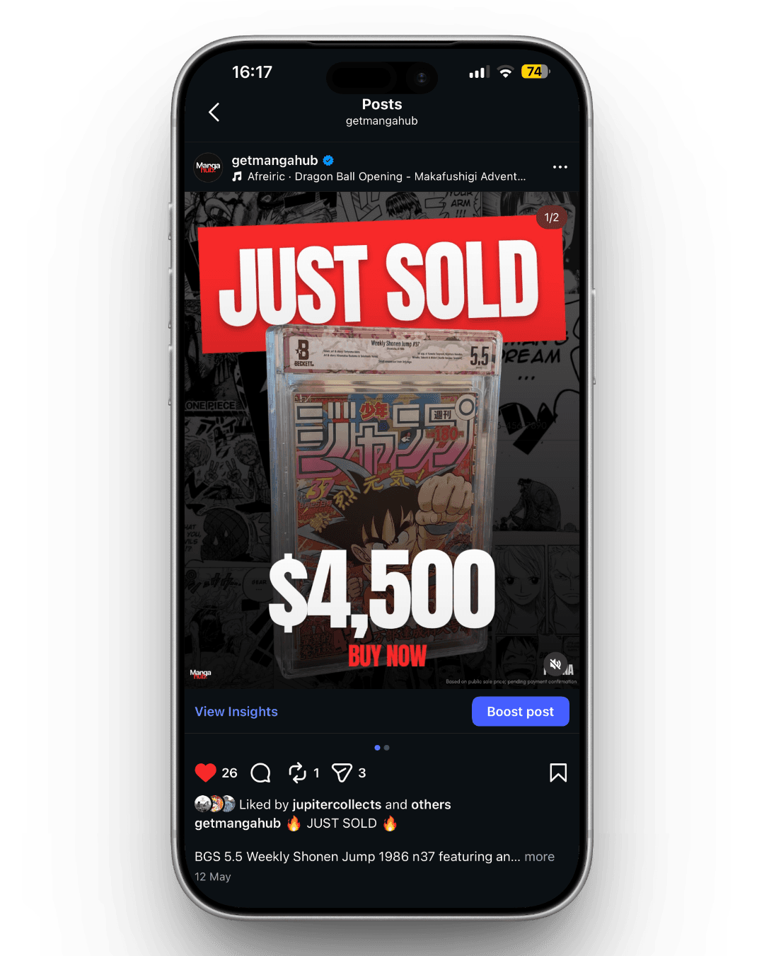 Example of a promoted manga listing, slide 2 of 3